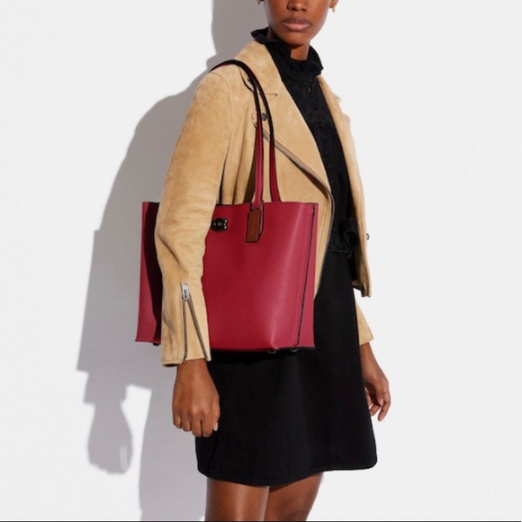 AUTHENTIC Willow Tote In Colorblock With Signature Canvas Interior - Picture 5 of 5